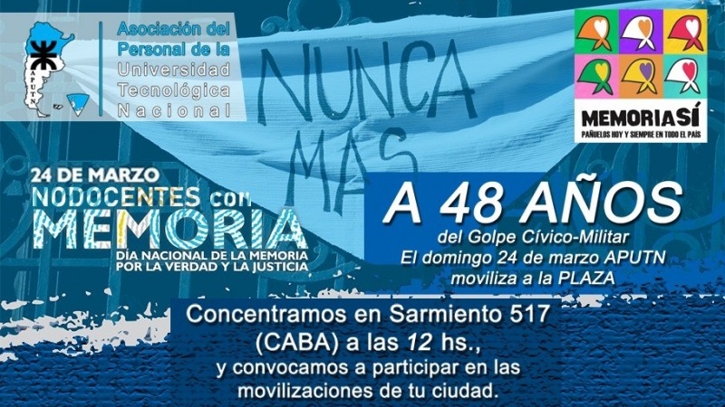 24 de marzo: Convocatoria a Movilización 