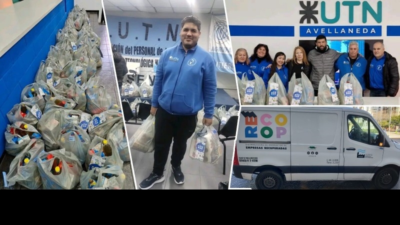 Bolsones de alimentos no perecederos en Facultad Regional Avellaneda 