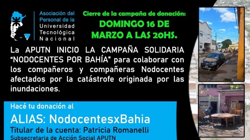 Inicio de la campaña solidaria- Nodocentes por Bahía 