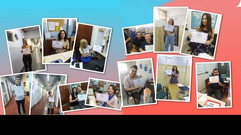 Entrega de diplomas a los compañeros y compañeras  de Facultad Regional Haedo, de la Capacitación Direccionada sobre Word y Excel