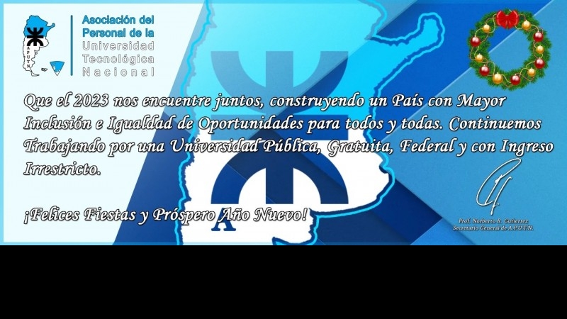 APUTN les desea una Feliz Navidad a todas las compañeras y compañeros Nodocentes de la UTN