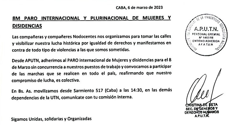 8M Paro Internacional y Plurinacional de Mujeres y Disidencias