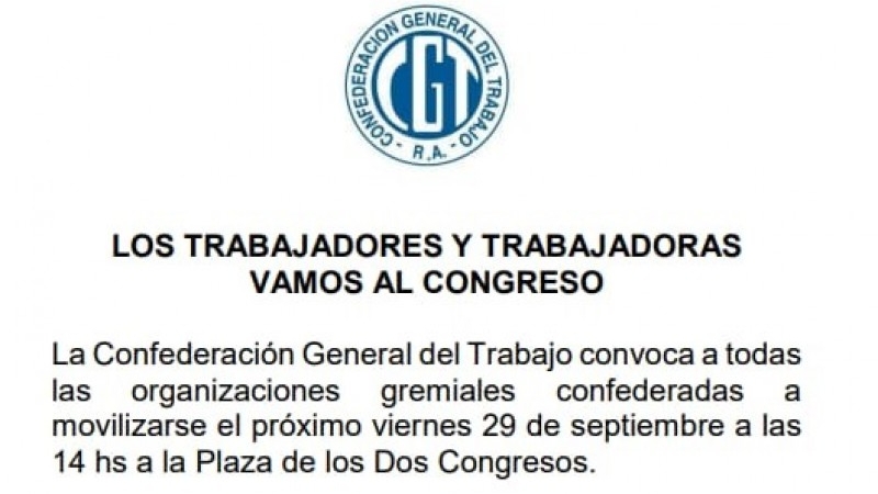 CGT - Los Trabajadores y Trabajadoras vamos al Congreso