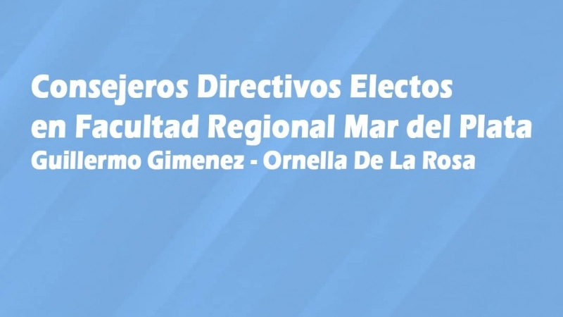 Elecciones de Consejo Directivo en la Facultad Regional Mar del Plata