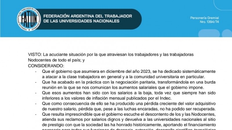 Comunicado FATUN