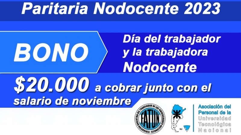 Cobro del Bono del Día del Trabajador/a Nodocente 